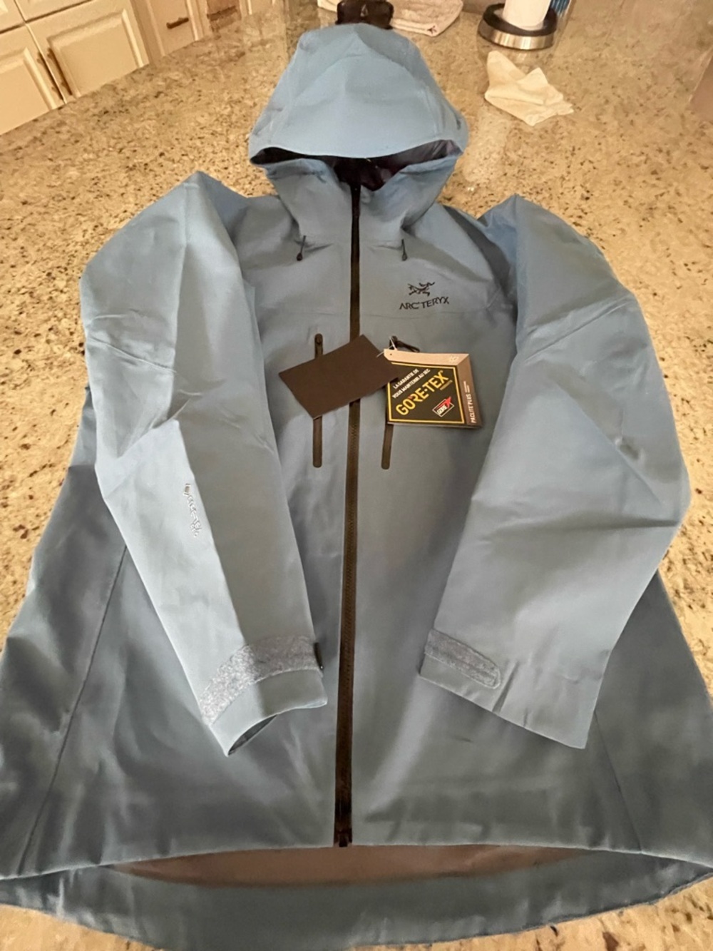 ARCTERYX GORETEX PRO PARKA SHELL NEW MENS XXL PTP 26 HEM 32 ARC BLUE RET $799 - Picture 3 of 14